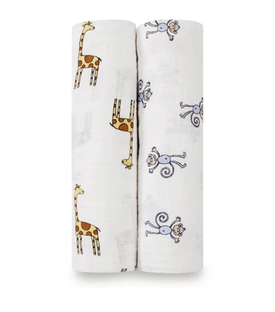 Aden + Anais Jungle Jam Swaddles (set Of 2) In White