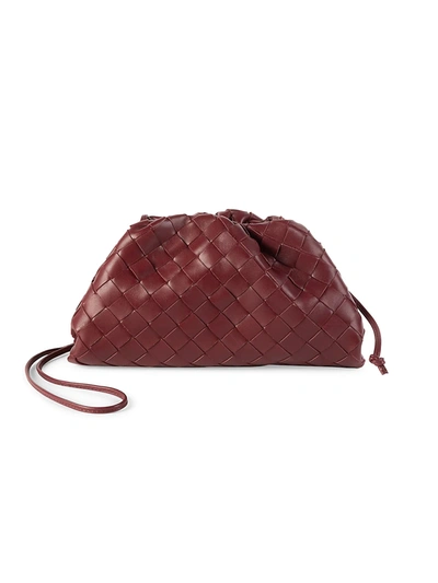 Bottega Veneta Mini The Pouch Leather Clutch In Bordeaux