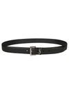 Saint Laurent Logo Loop Belt In Nero