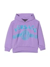 VERSACE PURPLE SWEATSHIRT WITH HOOD AND LIGHT BLUE PRINT KIDS,10005711A00490 2L260