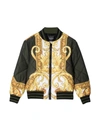 VERSACE DOWN JACKET WITH BAROQUE PRINT KIDS,10011431A00761 5G040
