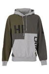 Helmut Lang Patchwork Logo-print Pullover Hoodie In Multi