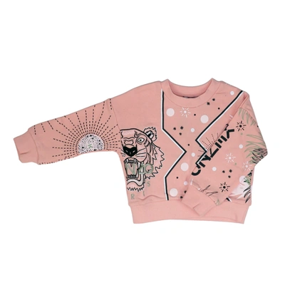 Kenzo Kids' Cotton Sweatshirt In Rose