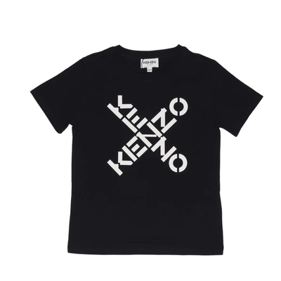 Kenzo Kids' Logo印花t恤 In Black