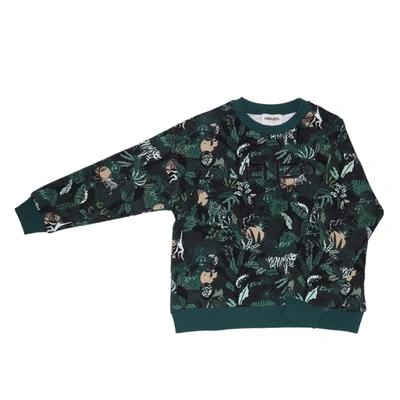 Kenzo Kids' Cotton Sweatshirt In Dark Green