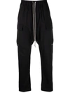 Rick Owens Wide Bela Cotton Pants In Nero
