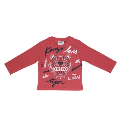 Kenzo Kids' Cotton T-shirt In Raspberry
