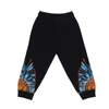 Marcelo Burlon County Of Milan Black Trousers With Multicolor Print In Black