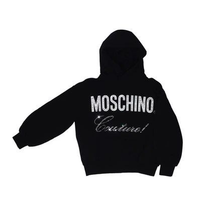 Moschino Kids' Cotton Hoodie In Black
