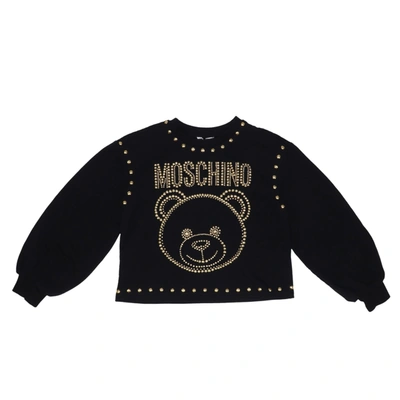 Moschino Kids' Cotton Sweatshirt In Black