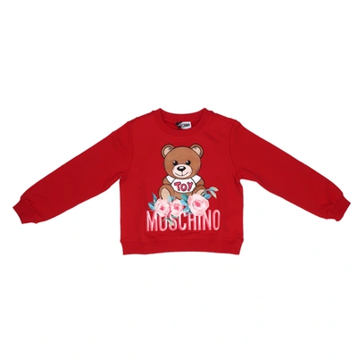 Moschino Kids' Cotton Sweatshirt In Red