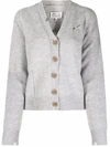 Maison Margiela Distressed Button-down Cardigan In Grigio