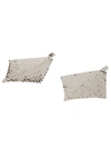 Rabanne Diamond Pattern Perforated Earrings In Silver