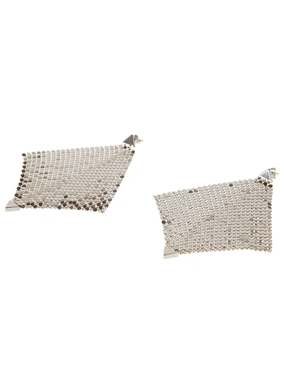 RABANNE DIAMOND PATTERN PERFORATED EARRINGS,19ABB0038MET042P040 P040