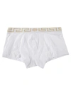 Versace Low Rise Logo Boxer Shorts In White