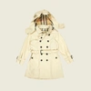 BURBERRY CLASSIC BEIGE COTTON TRENCH COAT WITH CHECK INTERIOR WITH DETACHABLE HOOD,B26307 Y24003