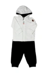 MONCLER FULL COTTON TRACKSUIT WITH HOODED SWEATSHIRT AND RUBBERIZED ZIP WITH WRITING AND TROUSERS WITH ELAST,G29518M76920 80996034