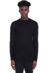 RICK OWENS LEVEL LUPETTO KNITWEAR IN BLACK CASHMERE,RU02A5625WS09