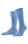 Falke Brand-print Ribbed-trim Wool-blend Socks In Cornflower