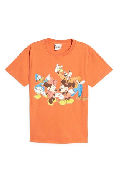 Disney Unisex Secondhand Mickey & Friends Graphic Tee In Orange