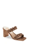 Dolce Vita Women's Paily Braided Double Strap High Heel Sandals In Bronze Metallic Stella Suede