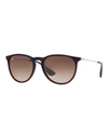 Ray Ban Gradient Keyhole Nose Bridge Sunglasses In Brown