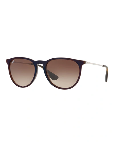 Ray Ban Gradient Keyhole Nose Bridge Sunglasses In Brown