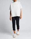 Frank & Eileen Funnel-neck Cotton Capelet Top In Gray Melange