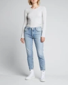 Agolde Maya Scoop Neck Rib Long-sleeve Tee Oatmeal In Brushed Grey
