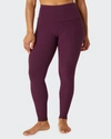 Beyond Yoga Caught In The Midi High-waist Space-dye Leggings In Fig Heather