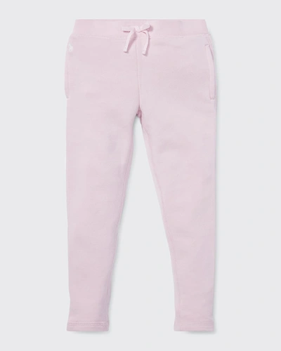 Polo Ralph Lauren Kid's Drapey Terry-fleece Lounge Pants In Hint Of Pink