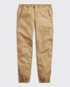 Ralph Lauren Kids' Boy's Poplin Jogger Pants In Camel