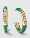 Ippolita 18k Carnevale Stardust Huggie Hoop Earrings With Diamonds In Green