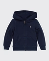 Polo Ralph Lauren Kids' Fleece Full-zip Hoodie In Light Grey Heather