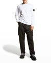 Stone Island Cotton Blend Crew-neck Sweater In White