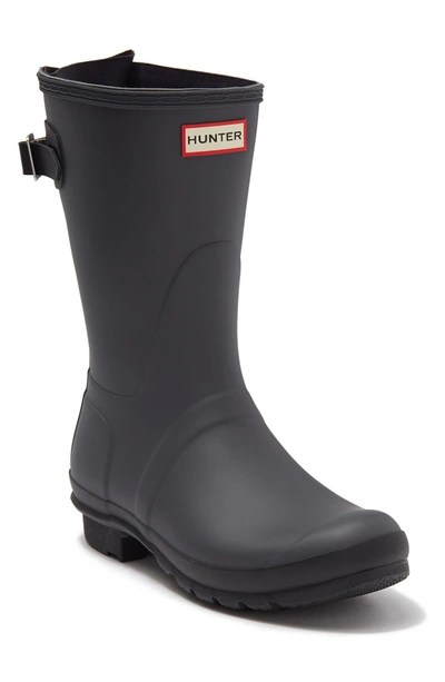 Hunter Original Short Back Adjustable Rain Boot In Luna/ Black