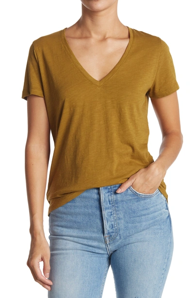 Madewell V-neck Short Sleeve T-shirt In Spiced Olive