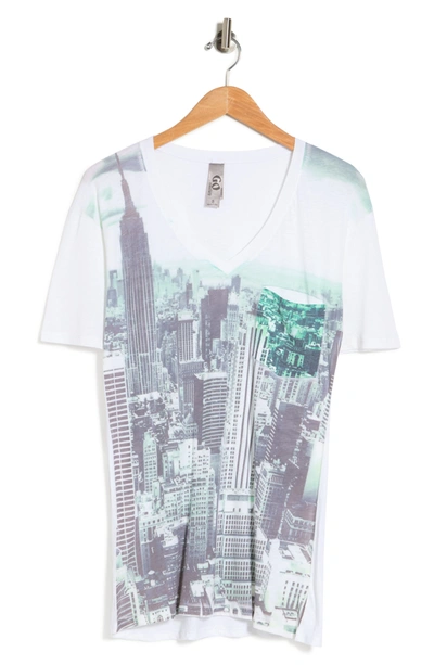 Go Couture Deep V-neck Boyfriend Tee In Navy Dye 1