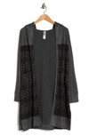 Go Couture Wrap Front Cardigan In Charcoal Print 1