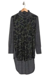 Go Couture Lion Turtleneck Tunic In Charcoal Print 6