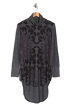 Go Couture Lion Turtleneck Tunic In Charcoal Print 5