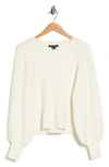 FRENCH CONNECTION SOPHIA RIBBED BALLOON SLEEVE SWEATER