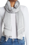 Calvin Klein Ck Brand Logo Chain Monogram Pashmina Scarf In Hthrd Md G