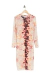 Afrm The Loaf Mesh Dress In Soft Blush Placement Tie Dye