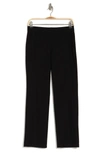Eileen Fisher Plus Size Straight-leg Silk Georgette Crepe Ankle Pants In Black