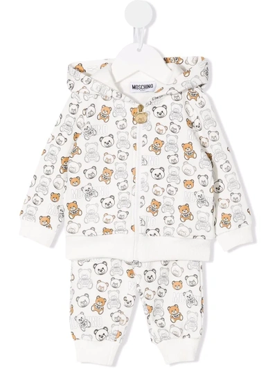 Moschino Babies' Teddy Bear Print Tracksuit In White