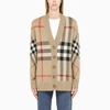 BURBERRY BEIGE VINTAGE CHECK CARDIGAN,8039153126048-J-BURBE-A7026