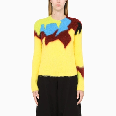Loewe Intarsia-knit Jumper In Yellow,blue,red