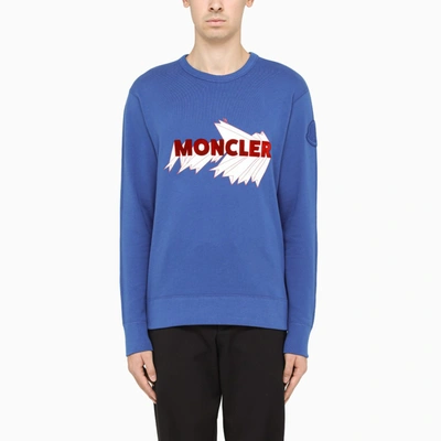 Moncler Glacier Graphic Crewneck Sweatshirt In Blue
