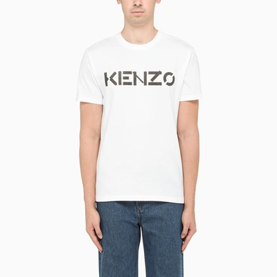 Kenzo White T-shirt With Contrasting Logo Lettering
